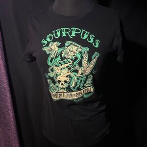 Sourpuss Black Tee with Green Graphic